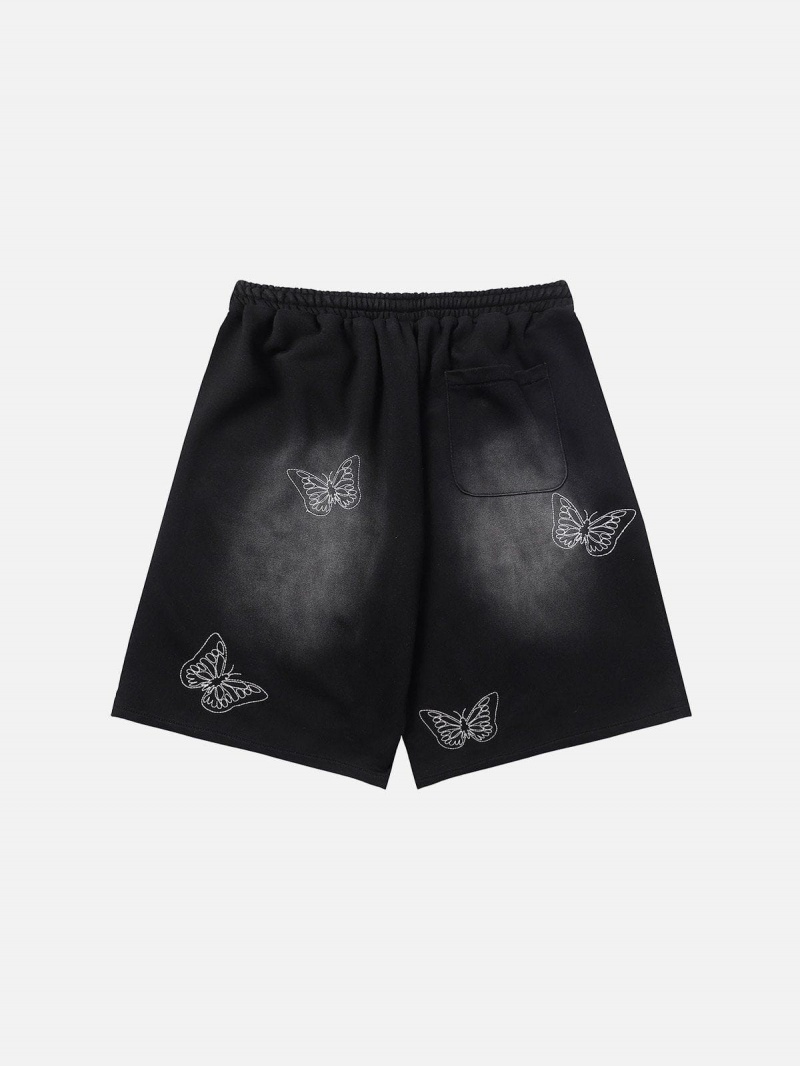 Short Aelfric Eden Embroidery Butterfly Noir | QCK-02455694